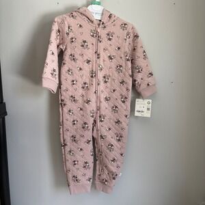 Little Planet by Carters Baby‎ Girls 18M Floral Quilted Hooded Jumpsuit Pink NWT